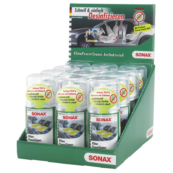 Set 12 Buc Sonax Spray Curatat Instalatie Ac Air Aid Anti-Bacterial Green Lemon 100ML 323400